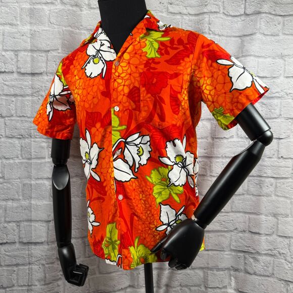 Vtg Momis Fashion Hawaiian Wedding Honeymoon Set Small Mens Shirt Matching Dress - Picture 3 of 16